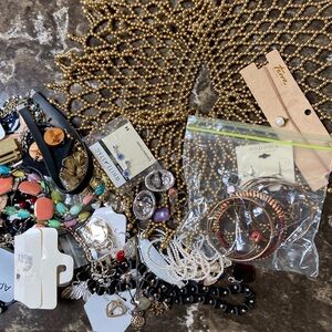 Craft jewelry lot crafters delight new used necklaces pins earrings bracelets